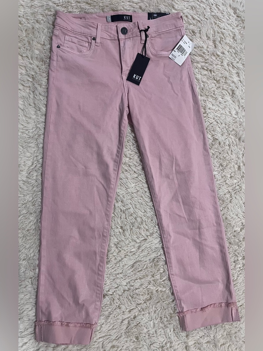 Kut from the Kloth Soft Pink Straight-Leg Jeans